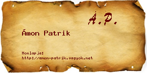 Ámon Patrik névjegykártya